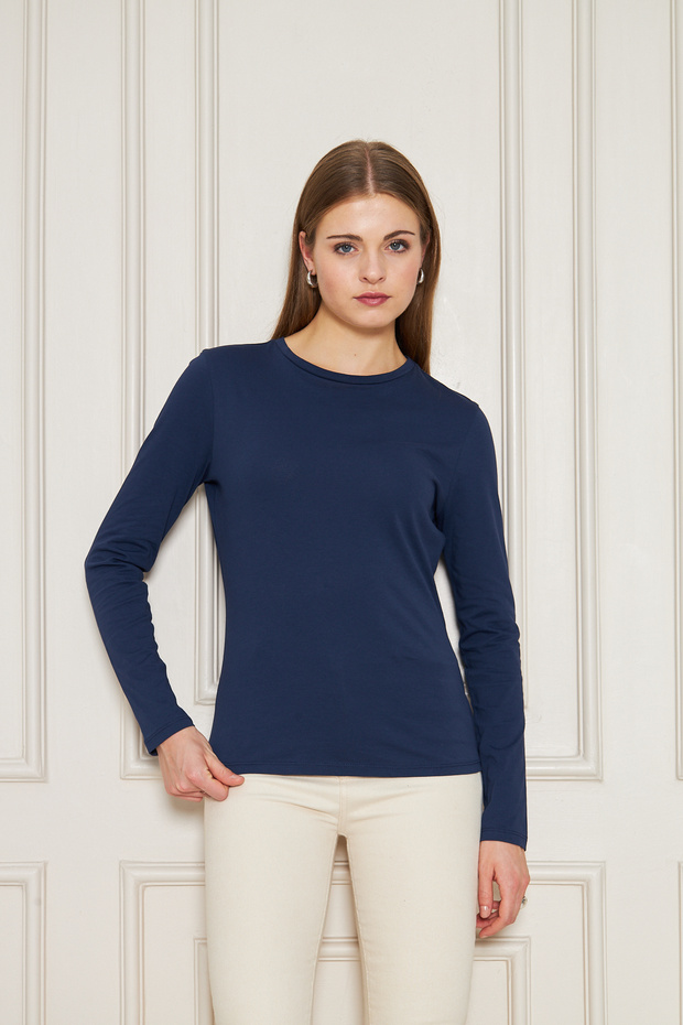 BİSİKLET YAKA UZUNKOL BASİC T-SHİRT - 6