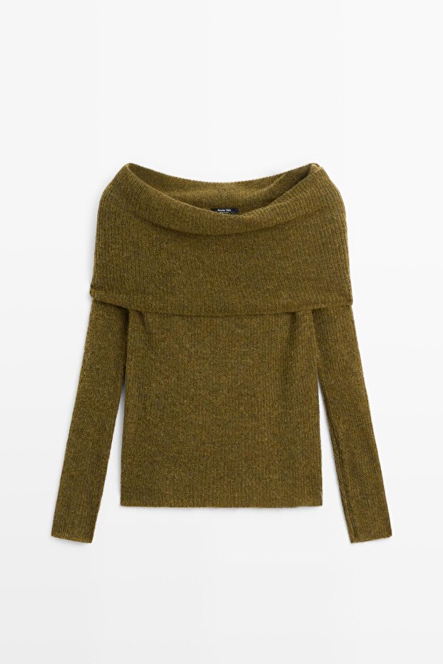 Omzu açık triko kazak - 4