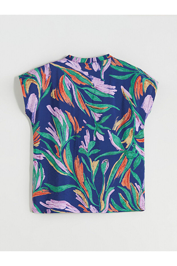 بلوزة منقوشة بياقة كشكو - 6