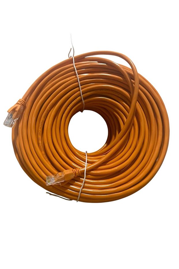كابل إنترنت عالي السرعة Cat 6 بطول 50 مترًا - برتقالي