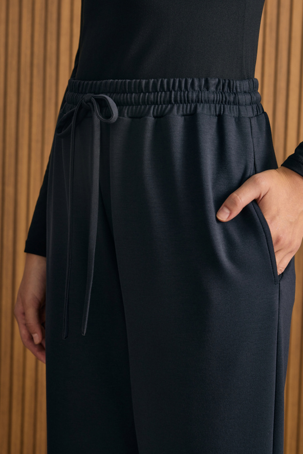 Beli Lastikli Örme Pantolon - 4