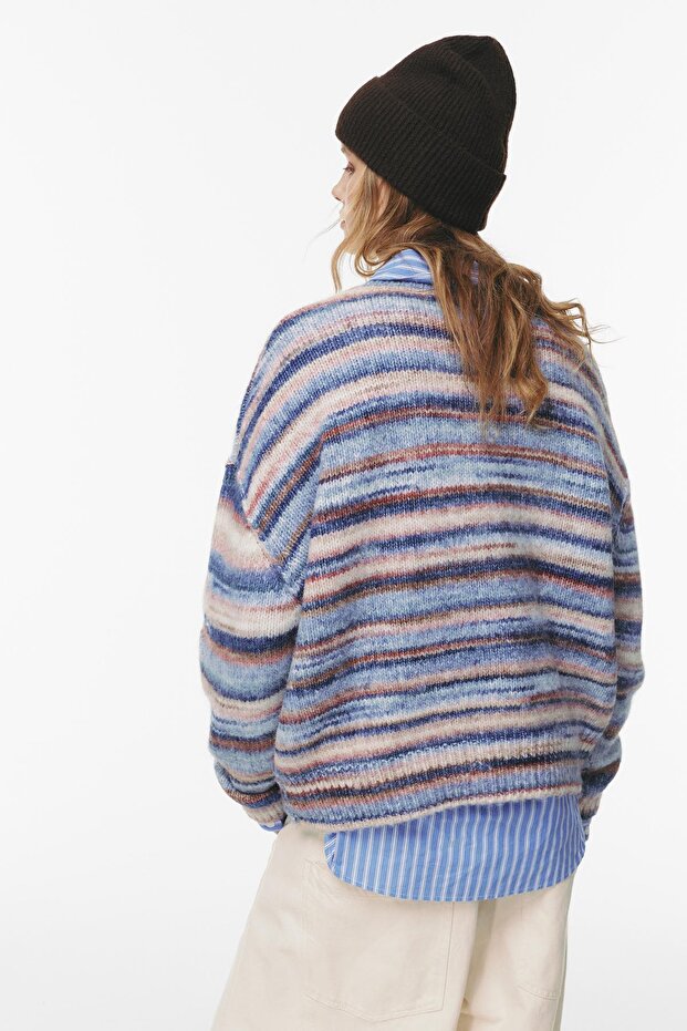 Çizgili örgü kazak - 4