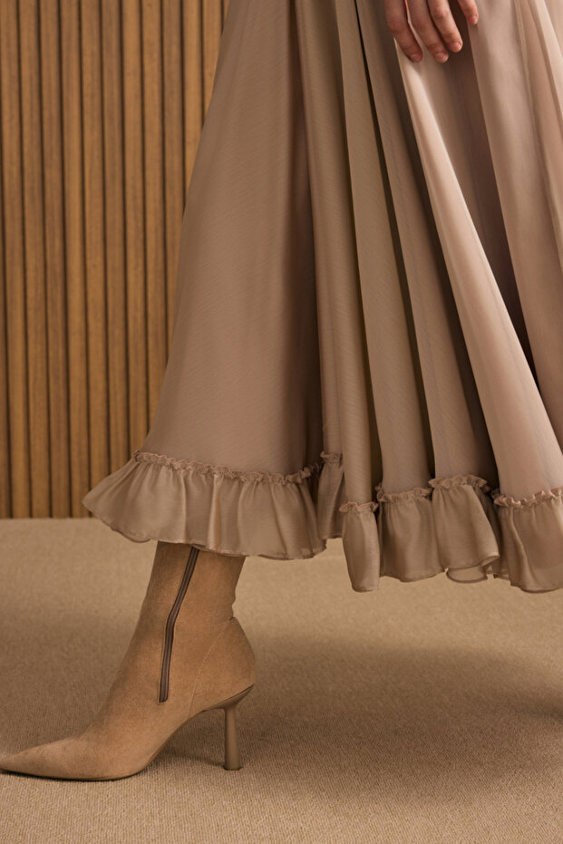 Fırfırlı Şifon Etek - 5