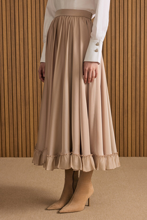 Fırfırlı Şifon Etek - 4