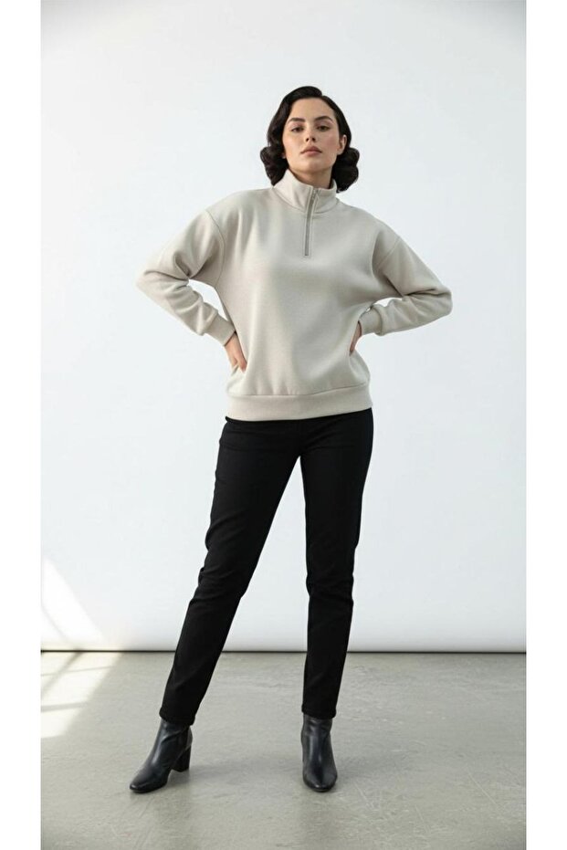Fermuarlı Sweatshirt - 3