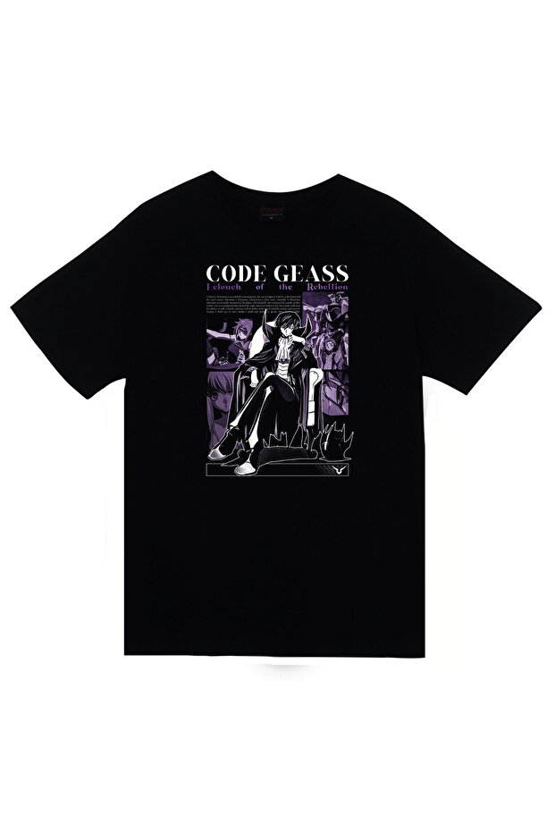 Lelouch Lamperouge - Anime - Character Printed Unisex 100% Cotton Black T-Shirt