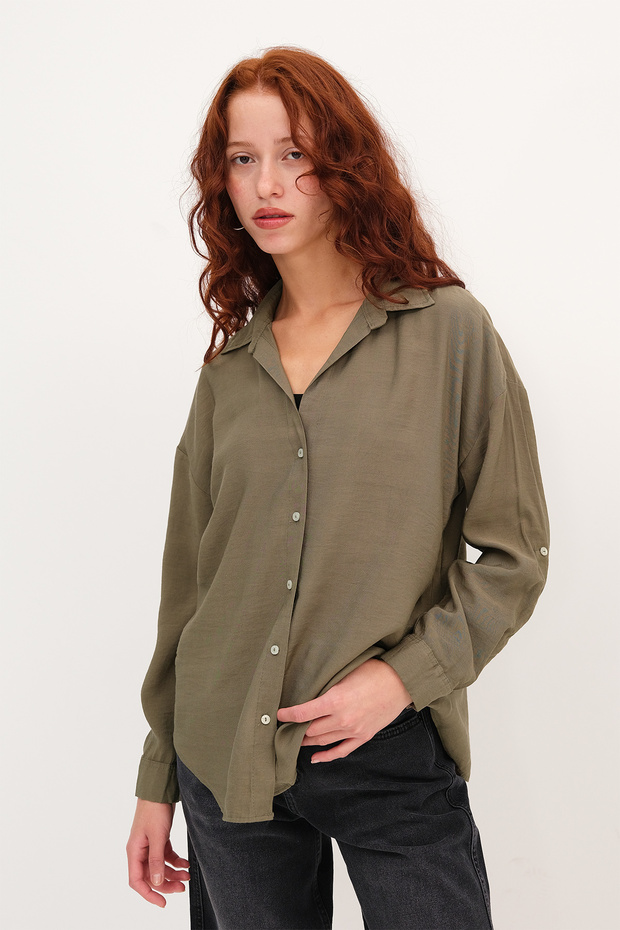 Uzun Kollu Düğmeli Gömlek G2893 - 2