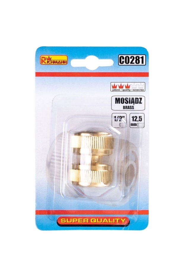 Quick Coupling, Brass, 1/2", - 2