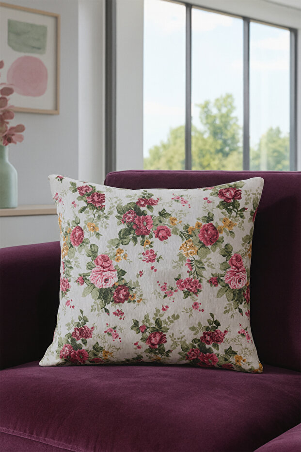 Duck Floral Throw Pillow Cover Red V1 55X45