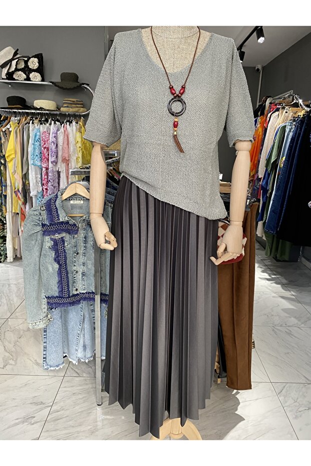 İthal ipek merserize bluz - 3