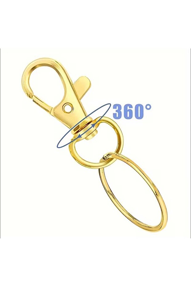 10 Pieces Gold Ringed Parrot Clip Keychain Ring Keychain Supplies
