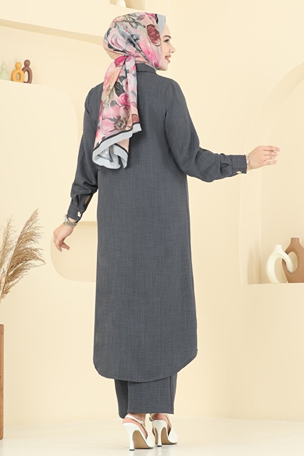 Nervür Detaylı Sofia Takım 3158HBS856-MS Antrasit - 5