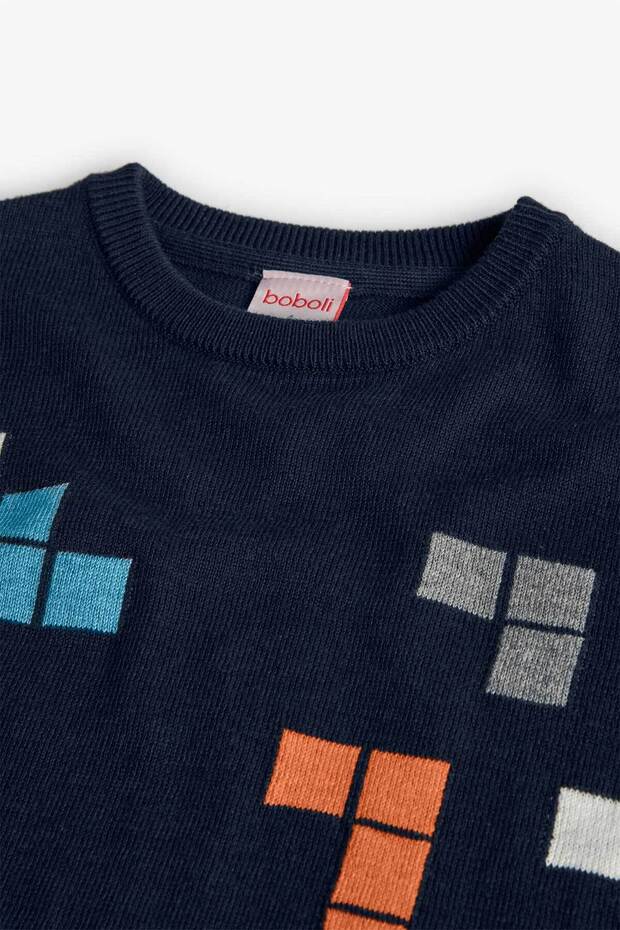 Erkek Çocuk Desenli Kazak - 3