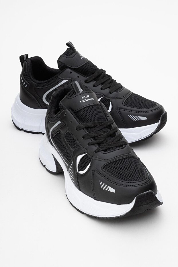 Lace-Up Anorak Women's Sneakers Black White