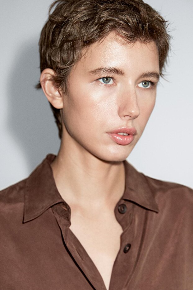 Dökümlü uzun gömlek - 4