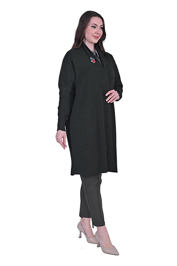 Yakut Yün Triko Hırka HAKİ - 2