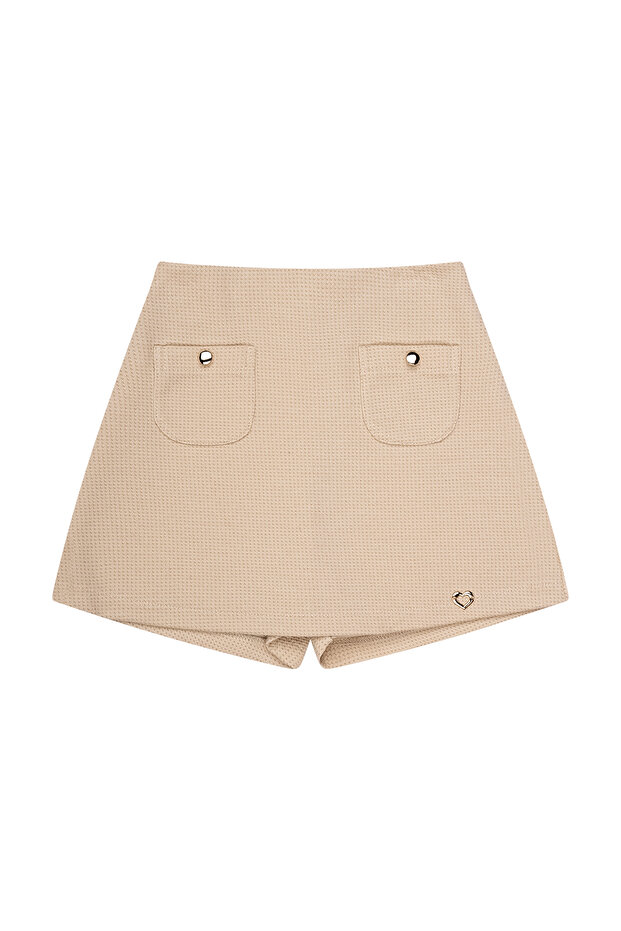 Simli Örme Şort Etek - 2