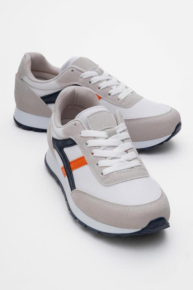Anorak Lace-Up Women's Sports Shoes White Orange Lacquer