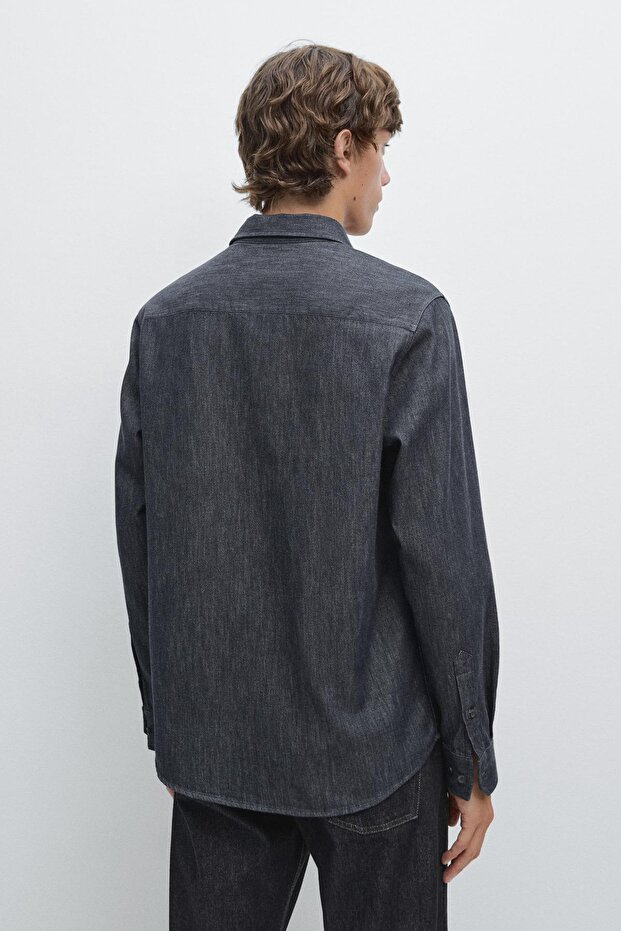 Ağır denim gömlek - 3