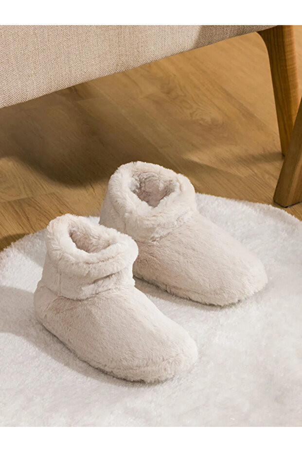 LCW STEPS Bej Kadın Pelüş Ev Botu - 1