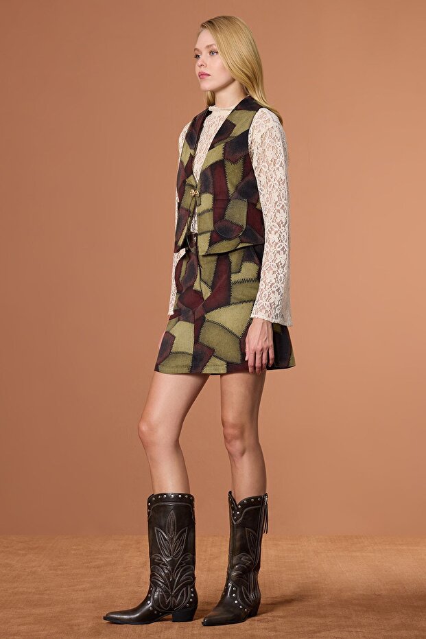 Patchwork Yelek Multi - 3