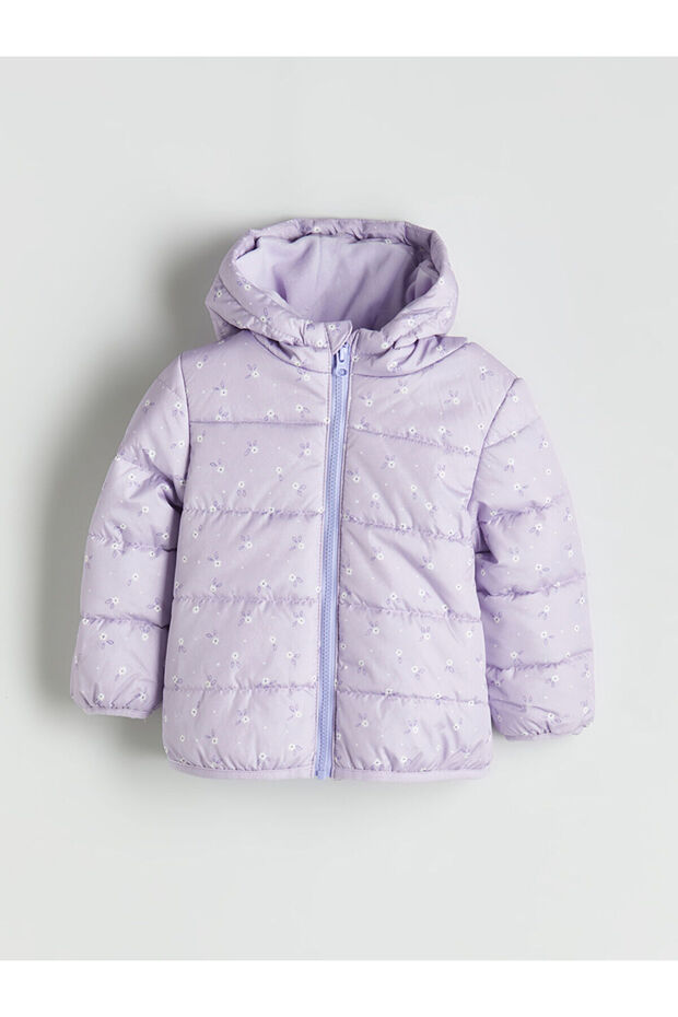 İzr New Season Hooded Long Sleeve Girls' Coat