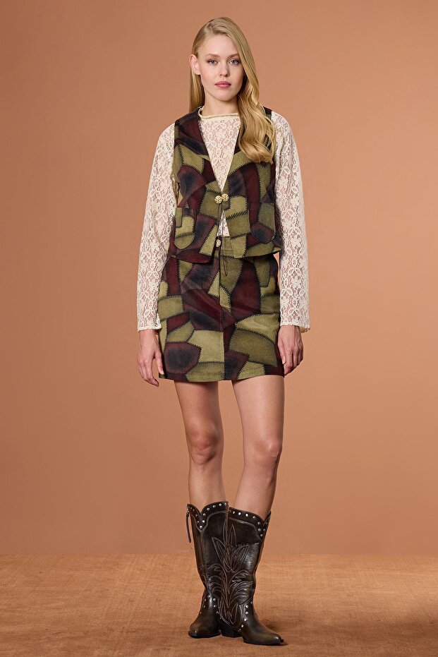 Patchwork Yelek Multi - 2