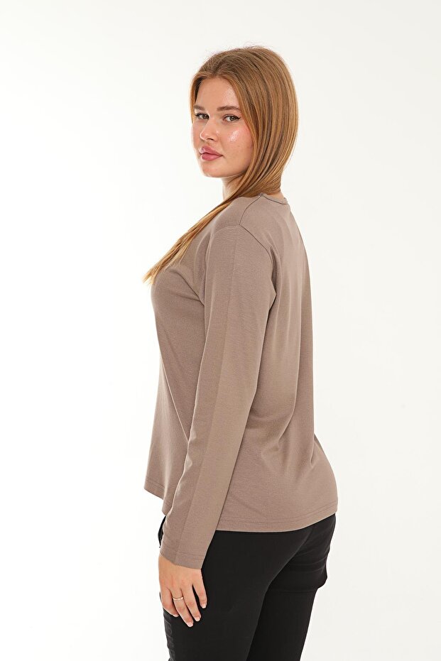 بلوزة ميرسيريزد بياقة على شكل حرف V - 3