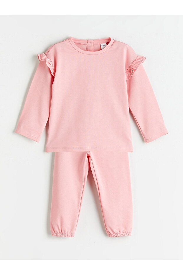 Peak Yeni Sezon Basic Kız Çocuk Sweatshirt ve Eşofman Alt 2'li - 1