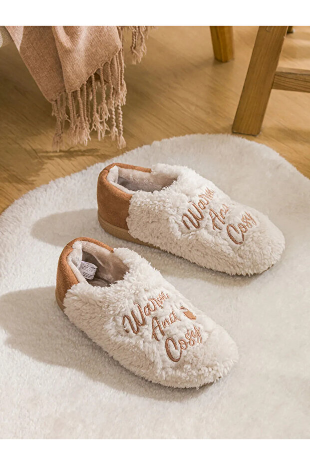 LCW STEPS Bej Kadın Pelüş Ev Botu - 2