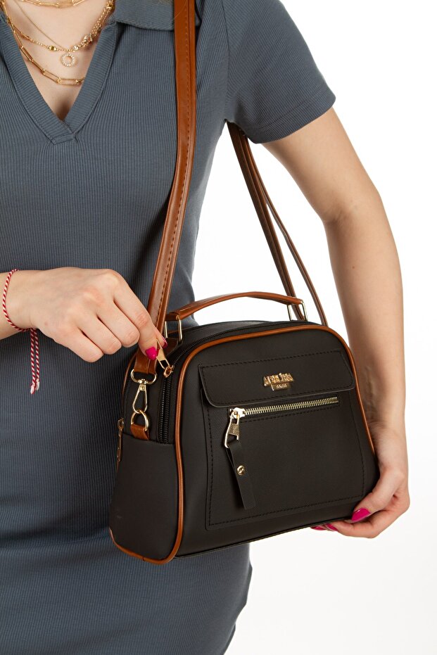 Women's Crossbody Black Hand and Shoulder Bag