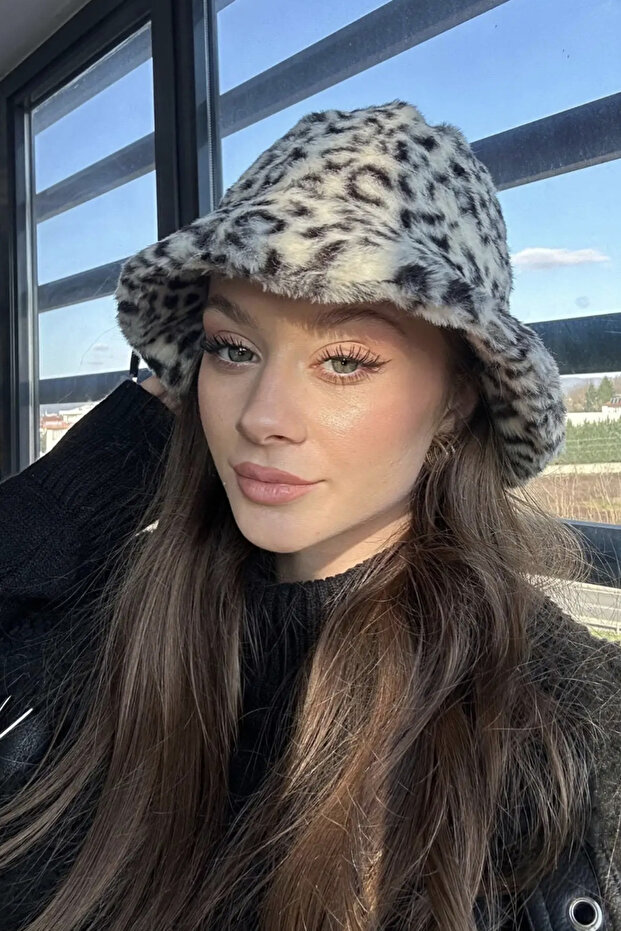 قبعة قطيفة بنمط الفهد - 2