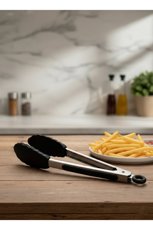 Non-Scratch Silicone Food Tongs - Non-Stick Cookware Compatible Serving Tongs