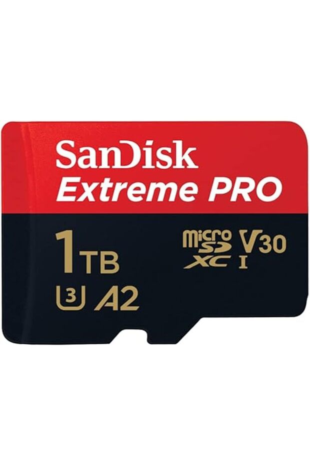 1TB Extreme Pro microSD UHS I Card for 4K Video, 200MB/s Read, 140MB/s Write, Red/Black