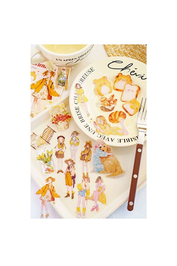 P1-40 Pieces Girl Pet Sticker - Color: Pink