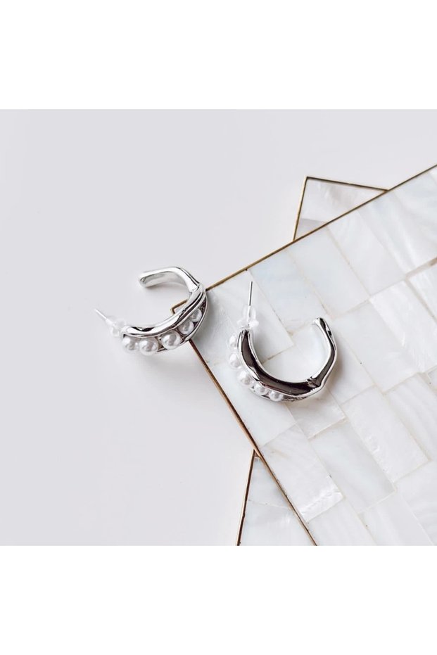 Grey Pearl Necklace Earring