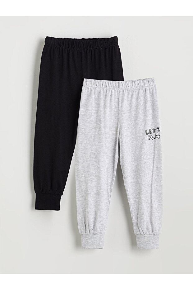 Gri Beli Lastikli Erkek Çocuk Pijama Alt 2'li - 1