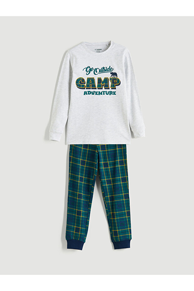 Bisiklet Yaka Erkek Çocuk Pijama - 1