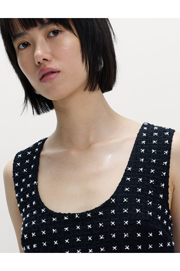 Payetli Mini Shift Elbise - 2