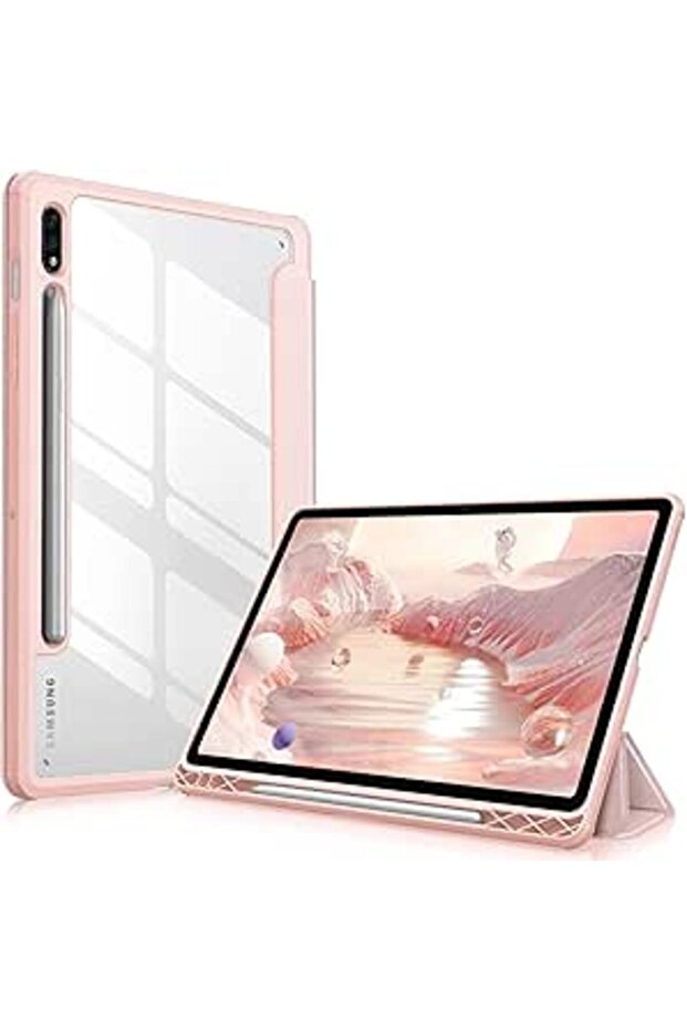 Hybrid Slim Case for Samsung Galaxy Tab S8/S7 with S Pen Holder & Screen Protector