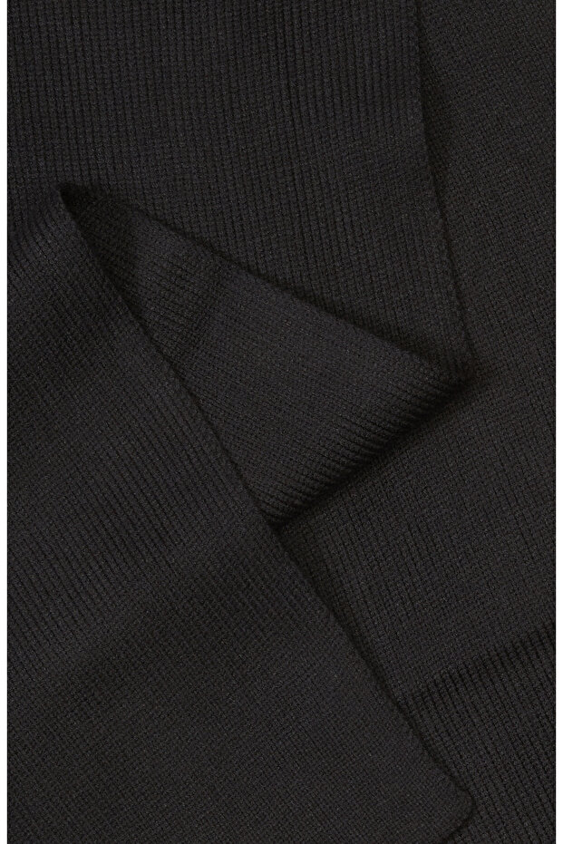 Siyah Erkek Örme Atkı - 4