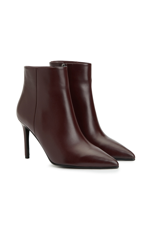 Bordo Kadın Deri Bot - 1