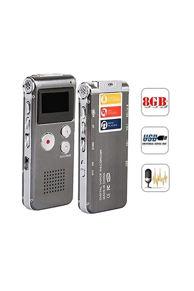 Mini Professional Recorder with 8GB Memory and Internal Battery with MP3 and USB Function - 2