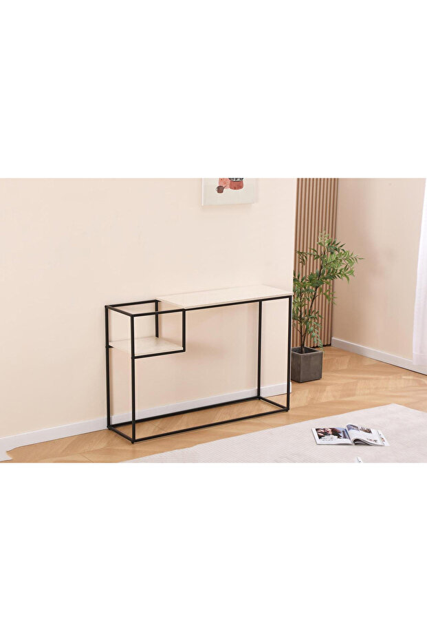 Decorative console with a distinctive design and an additional storage shelf - 1