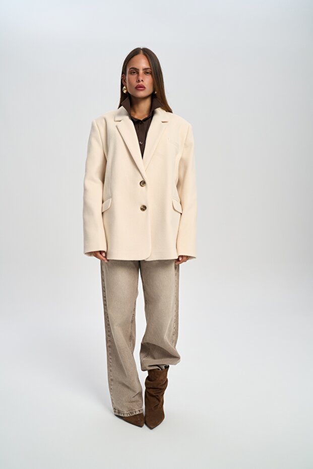 Howell Ecru Blazer Jacket - 3