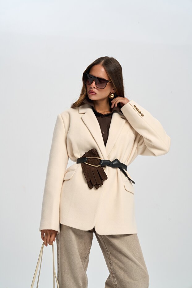 Howell Ecru Blazer Jacket - 7