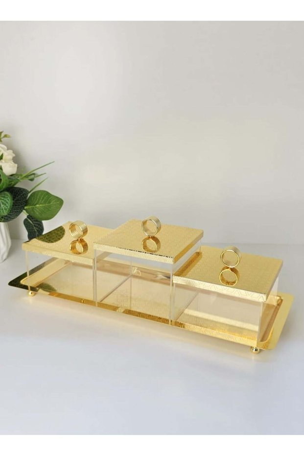 Light Luxury Fruits & Snack Bowls Set with Tray