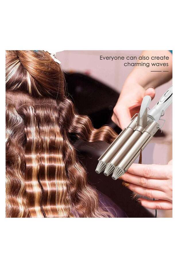 Three Barrel Curling Iron Wand - Professional Hair Curler for Beach Waves