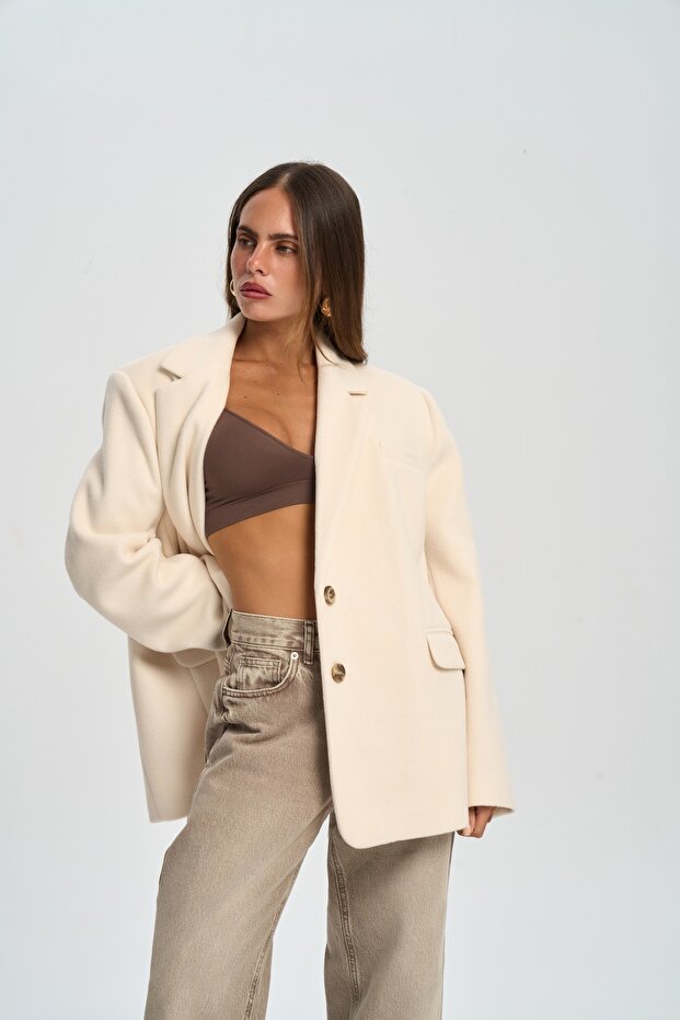 Howell Ecru Blazer Jacket - 4