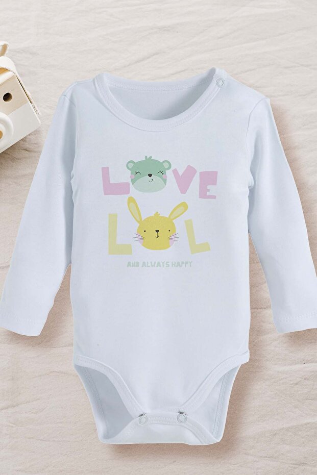 100% Cotton Organic Love Design Baby Bodysuit